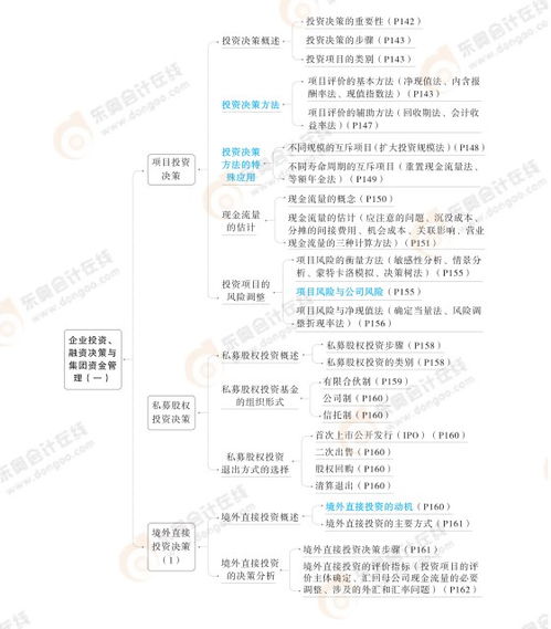 2024高級會計實務思維導圖第四章 企業(yè)投資 融資決策與集團資金管理